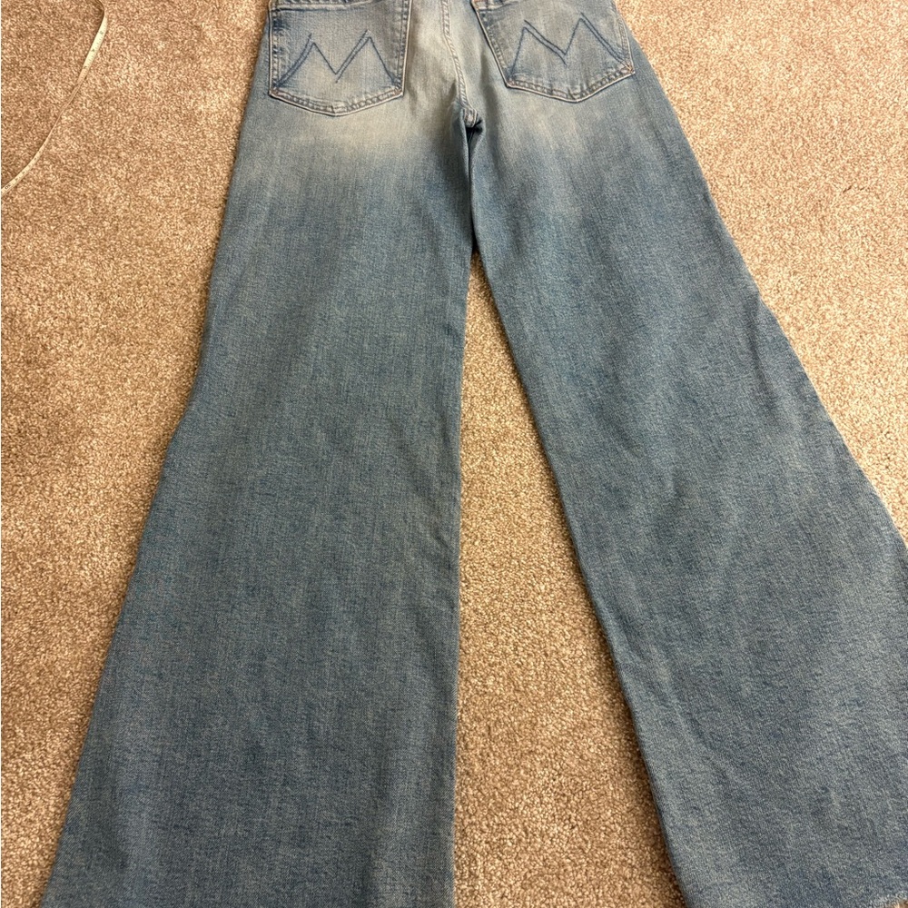 MOTHER Wide-Leg Flare Jeans in Light Blue Wash - Picture 8 of 10